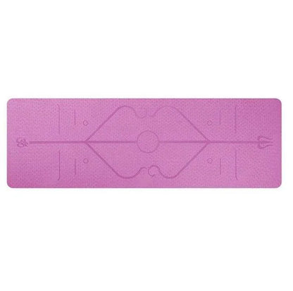 Non Slip TPE Yoga Mat Position Line Beginner - Anam Online