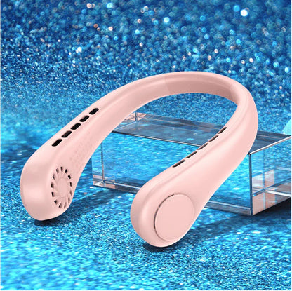 New Mini Neck Fan Portable Bladeless Hanging Neck Rechargeable Air Cooler Mini Summer Sports Fans - Anam Online