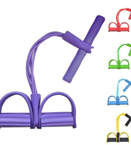 Natural Latex Foot Pedal Elastic Pull Rope with Handle Fitness Equipment Bodybuilding Expander - Anam Online