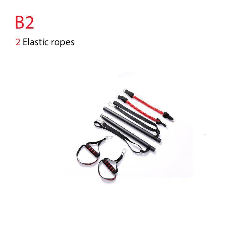 Body Workout Trainer Bar with Resistance Bands Rubber Buckles - Anam Online