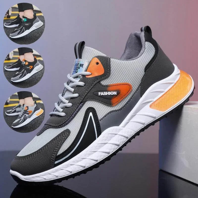 Fashion Breathable Lace Up Mesh Sports Shoes For Men Casual Outdoor Running Walking Shoes - Anam Online