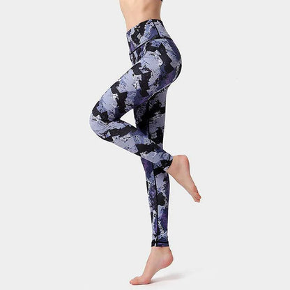 Fashion Flowers Print Leggings High Waist Hip Lifting Yoga Pants For Women Sports Running Fitness Trousers - Anam Online