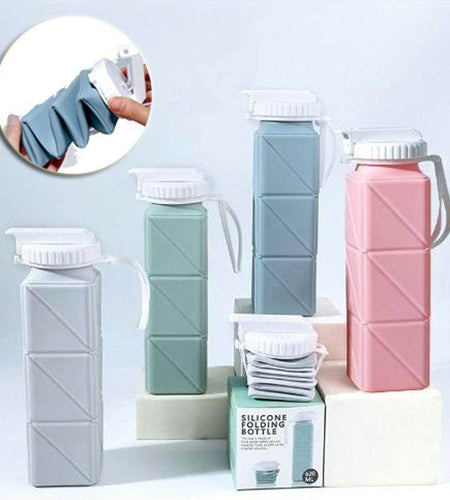 Foldable Water Bottle Sports Cup Portable Silicone Folding Cups Food Grade Cup Retractable Outdoor Travel Running Riding Camping - Anam Online