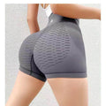 Grid Design Shorts Gym Yoga High Waist Fitness Sports Pants Women - Anam Online