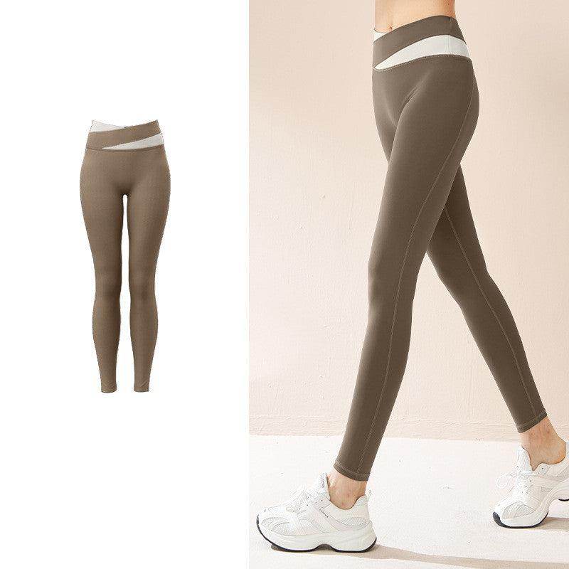 Spliced High Waist Yoga Pants Butt Lift Seamless Leggings Quick-drying Running Sports Fitness Pant For Women Clothing - Anam Online