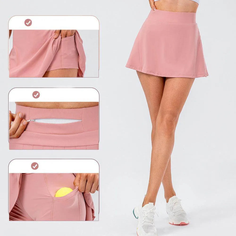 High Quality Tennis Skirt With Zipped Pocket Women Pleated Sports Skirt - Anam Online