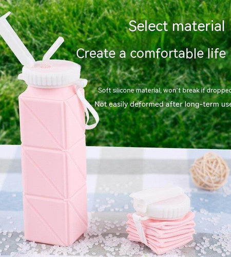 Foldable Water Bottle Sports Cup Portable Silicone Folding Cups Food Grade Cup Retractable Outdoor Travel Running Riding Camping - Anam Online
