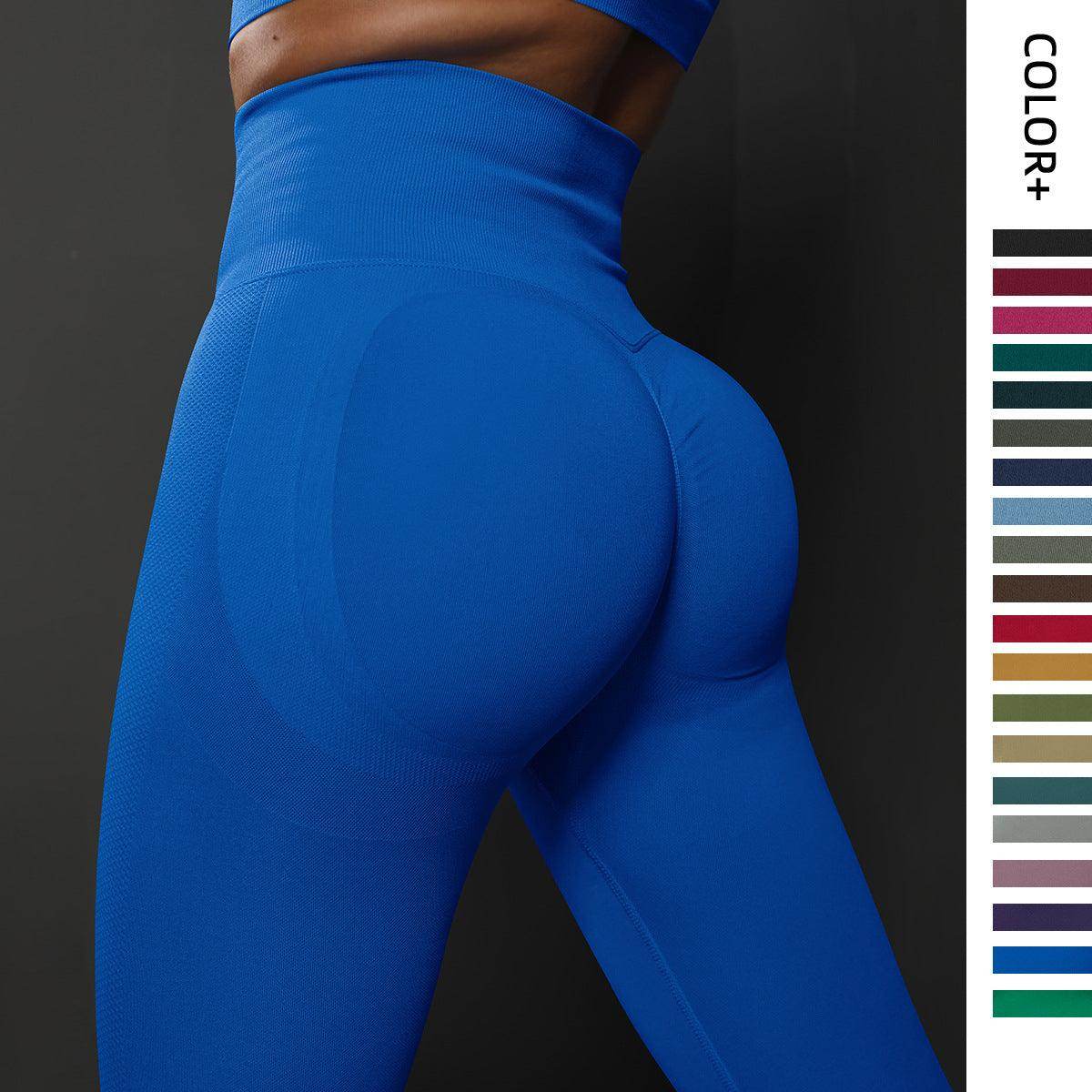 High Waist Seamless Yoga Pants Women's Solid Colour Full Length Leggings Fitness Hip Up Running Sport Gym Legging Outfits - Anam Online