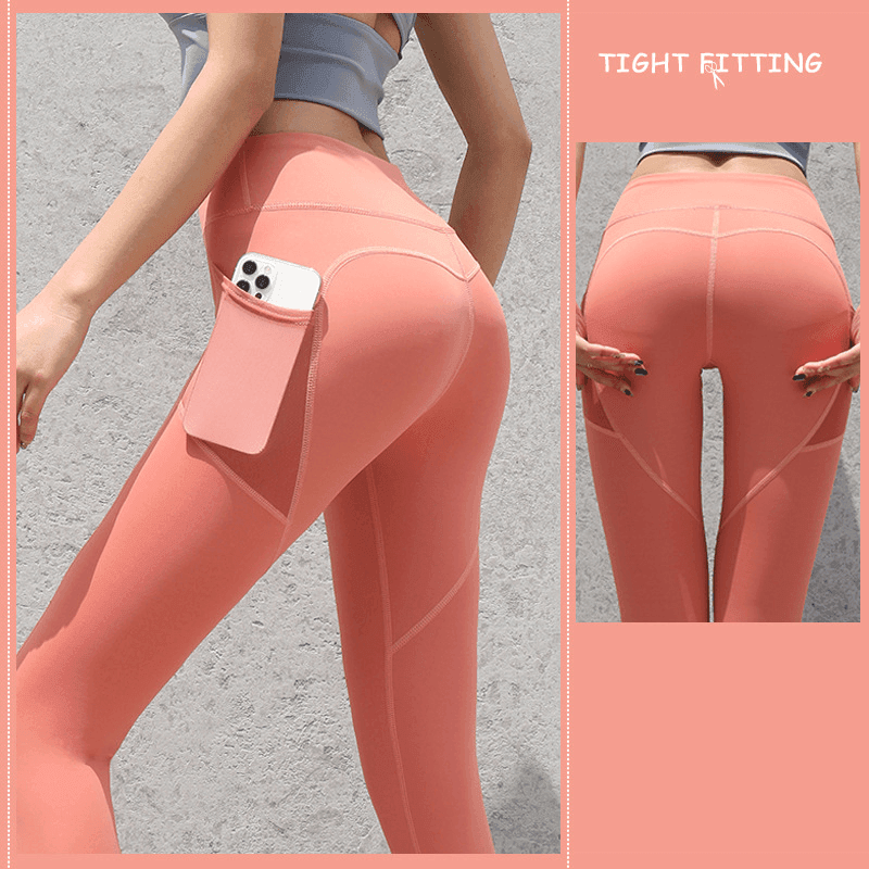 Gym Sport Seamless Leggings With Pockets Push Up High Waist Pants Women Fitness Running Yoga Pants Gym Sport Seamless Leggings - Anam Online