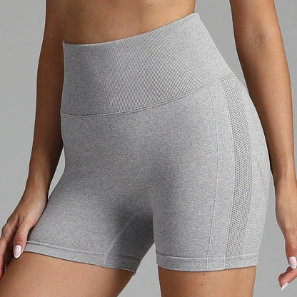 Seamless Yoga Shorts Women Solid Colour High Waist Hip-lifting Fitness Pants Running Sweatpants - Anam Online