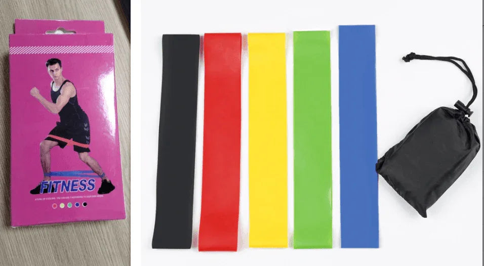 5 Level Resistance Rubber Bands Yoga Training Elastic Bands - Anam Online