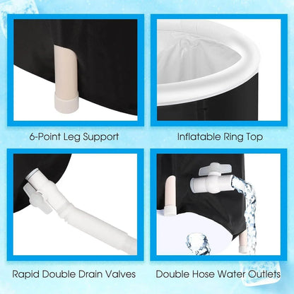 Recovery Ice Tub Foldable Bathtub Outdoor Portable Cold Water Therapy Tub Fitness Rehab Ice Tub For Athletes Long Lasting Insulated Ice Tub, Spa Soaking Bucket - Anam Online