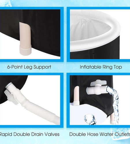 Recovery Ice Tub Foldable Bathtub Outdoor Portable Cold Water Therapy Tub Fitness Rehab Ice Tub For Athletes Long Lasting Insulated Ice Tub, Spa Soaking Bucket - Anam Online