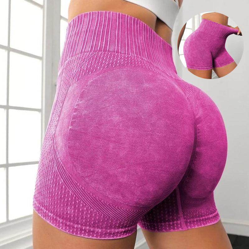 High-Waisted Hip-Lifting Fitness Pants Solid Colour Quick-drying Tight Running Sports Yoga Shorts Women - Anam Online
