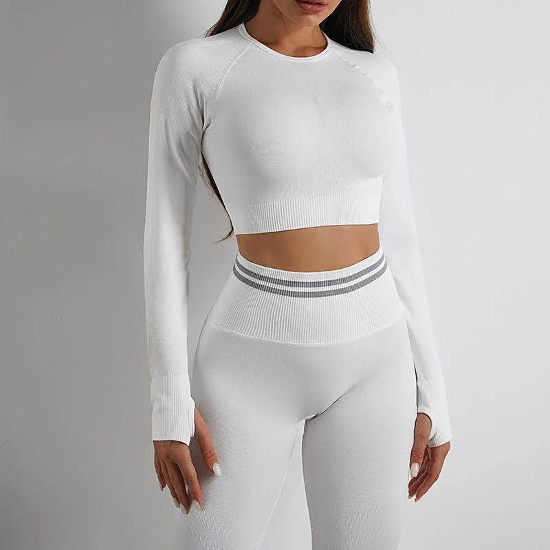 Seamless Yoga Pants Sports Gym Fitness Leggings Or Long Sleeve Tops Outfits Butt Lifting Slim Workout Sportswear Clothing - Anam Online