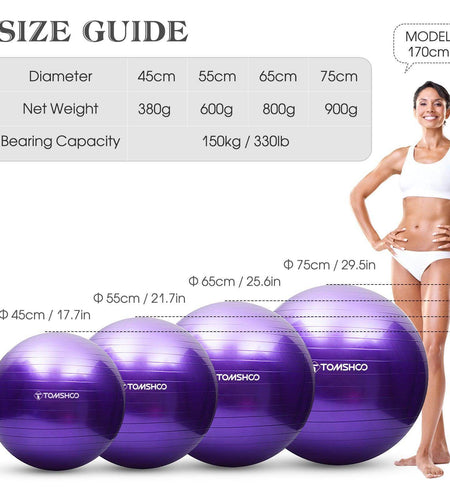 Yoga Ball with Air Pump - Explosion-Proof Fitness & Balance Ball for Pilates & Yoga - Anam Online