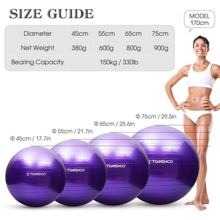 Yoga Ball with Air Pump - Explosion-Proof Fitness & Balance Ball for Pilates & Yoga - Anam Online