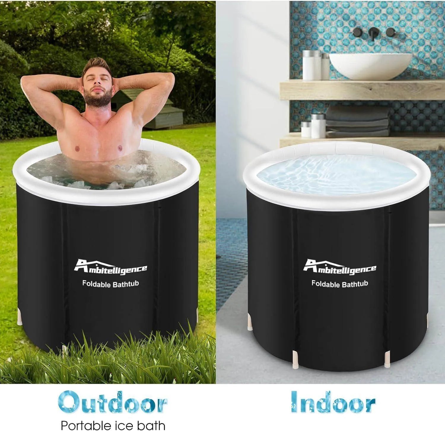 Recovery Ice Tub Foldable Bathtub Outdoor Portable Cold Water Therapy Tub Fitness Rehab Ice Tub For Athletes Long Lasting Insulated Ice Tub, Spa Soaking Bucket - Anam Online