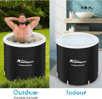 Recovery Ice Tub Foldable Bathtub Outdoor Portable Cold Water Therapy Tub Fitness Rehab Ice Tub For Athletes Long Lasting Insulated Ice Tub, Spa Soaking Bucket - Anam Online