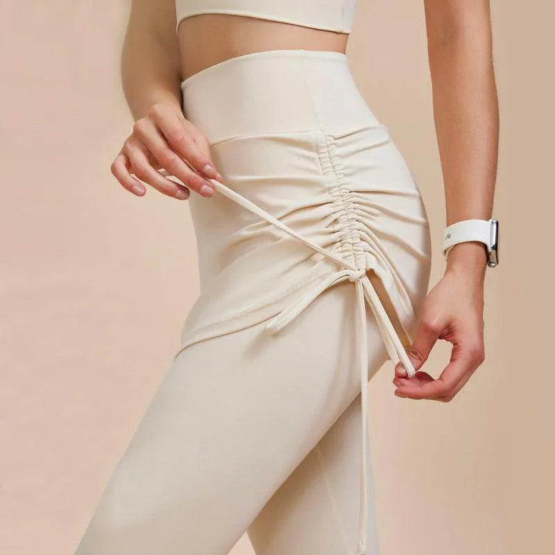 Short Skirt Design Yoga Pants Fake Two-piece Anti-exposure Butt-covering Seamless High-waisted Leggings For Dance Sports Fitness Pants - Anam Online