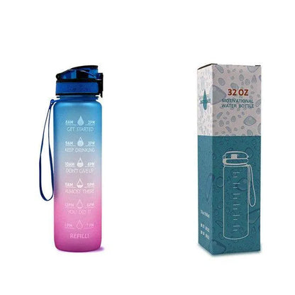 1L Tritan Water Bottle With Time Marker Bounce Cover Motivational Water Bottle Cycling Leakproof Cup For Sports Fitness Bottles - Anam Online