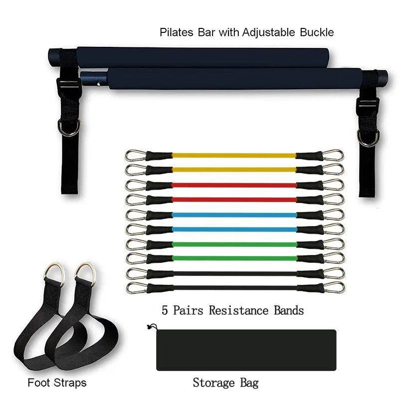 Fitness Yoga Pilates Bar Portable Gym Accessories Sport Elastic Bodybuilding Resistance Bands For Home Trainer Workout Equipment - Anam Online