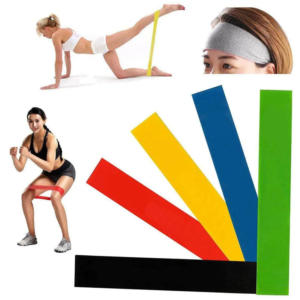5 Level Resistance Rubber Bands Yoga Training Elastic Bands - Anam Online