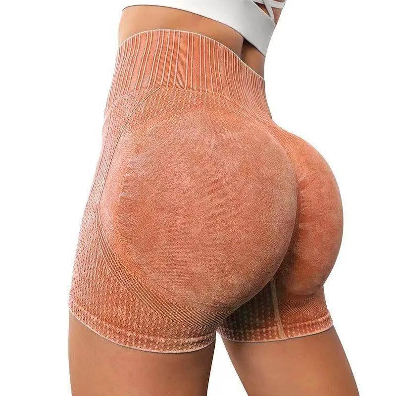 High-Waisted Hip-Lifting Fitness Pants Solid Colour Quick-drying Tight Running Sports Yoga Shorts Women - Anam Online