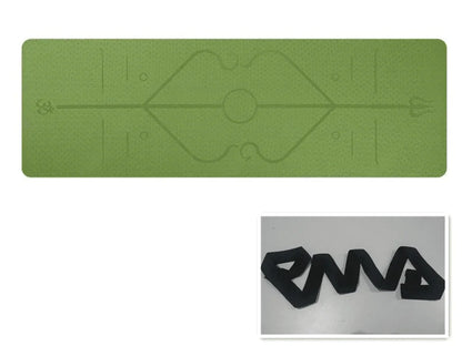Non Slip TPE Yoga Mat Position Line Beginner - Anam Online