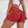 High Waist Hip Lifting Shorts With Pockets Quick Dry Yoga Fitness Sports Pants Summer Women Clothes - Anam Online
