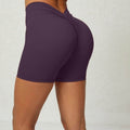 Back Waist Deep V-shaped Wrinkle Tight Yoga Shorts - Anam Online