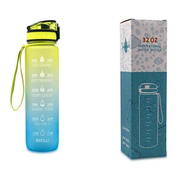 1L Tritan Water Bottle With Time Marker Bounce Cover Motivational Water Bottle Cycling Leakproof Cup For Sports Fitness Bottles - Anam Online