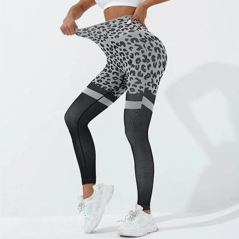 Leopard Print Fitness Pants For Women High Waist Butt Lifting Seamless Leggings Elastic Running Sport Training Yoga Pants Gym Outfits Clothing - Anam Online