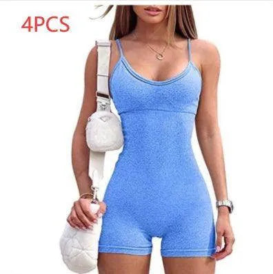 Spaghetti Strap Sports Jumpsuit – Sleek & Comfy Activewear - Anam Online
