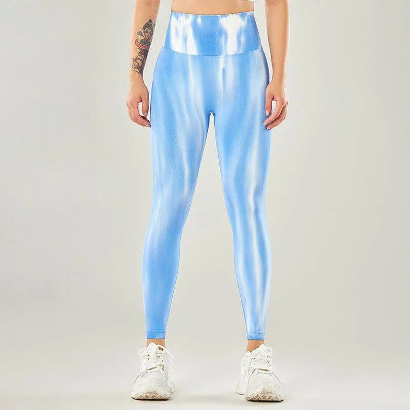New Tie Dye Aurora Print Sports Pants Seamless High Waisted Fitness Yoga Pants For Women Gym Running Sweatpants Trousers - Anam Online