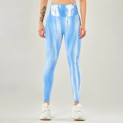New Tie Dye Aurora Print Sports Pants Seamless High Waisted Fitness Yoga Pants For Women Gym Running Sweatpants Trousers - Anam Online