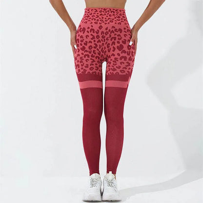 Leopard Print Fitness Pants For Women High Waist Butt Lifting Seamless Leggings Elastic Running Sport Training Yoga Pants Gym Outfits Clothing - Anam Online