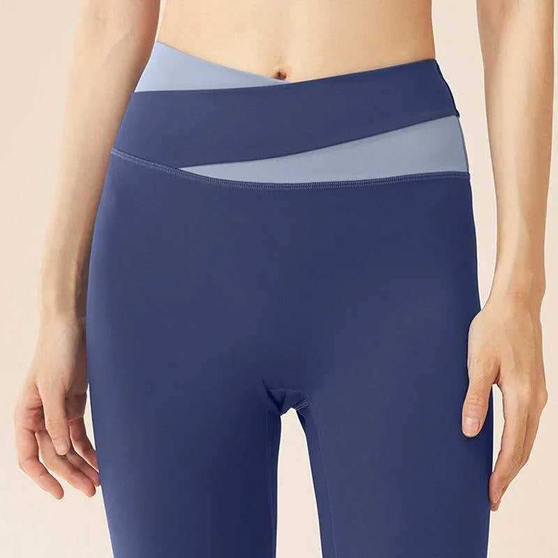 Spliced High Waist Yoga Pants Butt Lift Seamless Leggings Quick-drying Running Sports Fitness Pant For Women Clothing - Anam Online