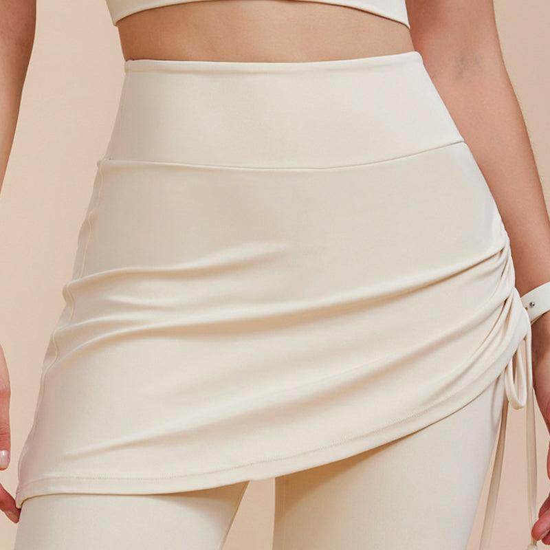 Short Skirt Design Yoga Pants Fake Two-piece Anti-exposure Butt-covering Seamless High-waisted Leggings For Dance Sports Fitness Pants - Anam Online