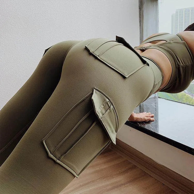 High Waist Leggings with Pockets Workout Gym Legging Scrunch Butt Yoga Pants - Anam Online