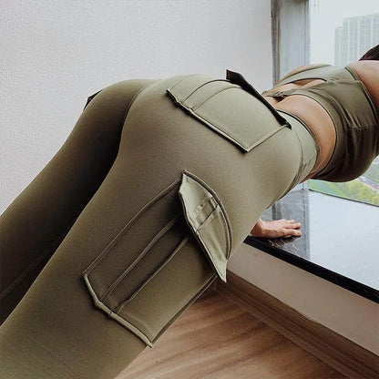 High Waist Leggings with Pockets Workout Gym Legging Scrunch Butt Yoga Pants - Anam Online