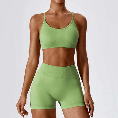 Seamless Beauty Back Yoga Clothes Running Quick-drying Tight Sports Fitness Clothes Suit Women - Anam Online