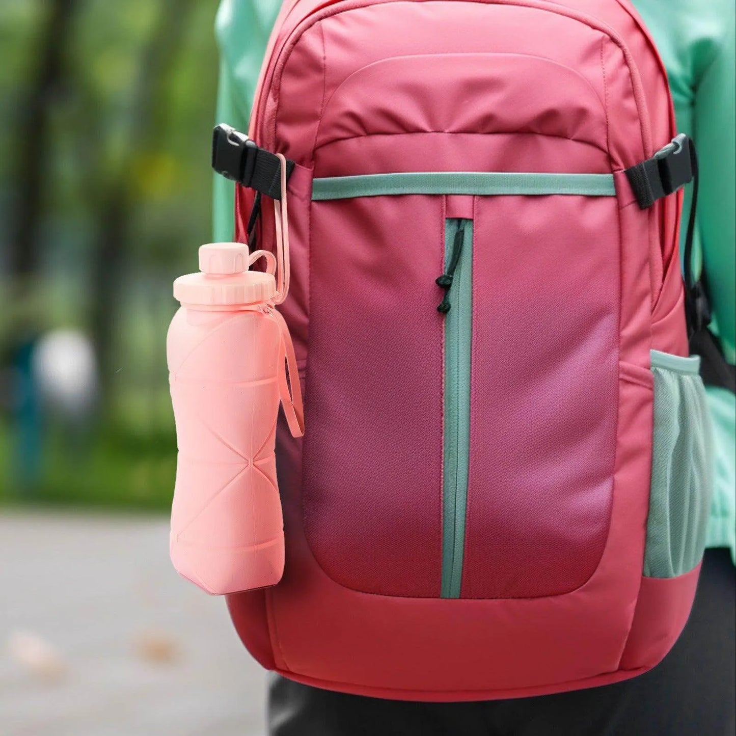 600ml Folding Silicone Water Bottle Sports Water Bottle Outdoor Travel Portable Water Cup Running Riding Camping Hiking Kettle - Anam Online