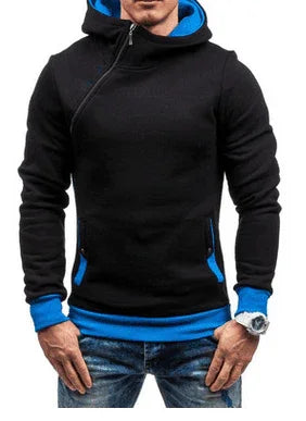 Brand Hoodie Oblique Zipper Solid Colour Hoodies Men Fashion Tracksuit Male Sweatshirt Hoody Mens - Anam Online