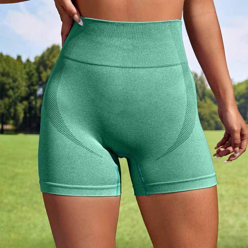 Women Sport Seamless Short Leggings High Waist Elastic Solid Yoga Leggings Fitness Gym Training Joggings Pants - Anam Online