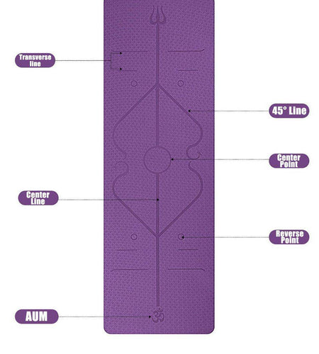 Non Slip TPE Yoga Mat Position Line Beginner - Anam Online