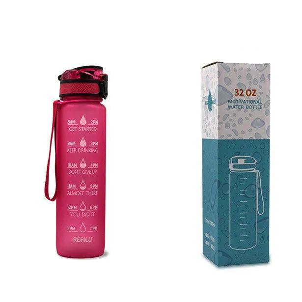 1L Tritan Water Bottle With Time Marker Bounce Cover Motivational Water Bottle Cycling Leakproof Cup For Sports Fitness Bottles - Anam Online