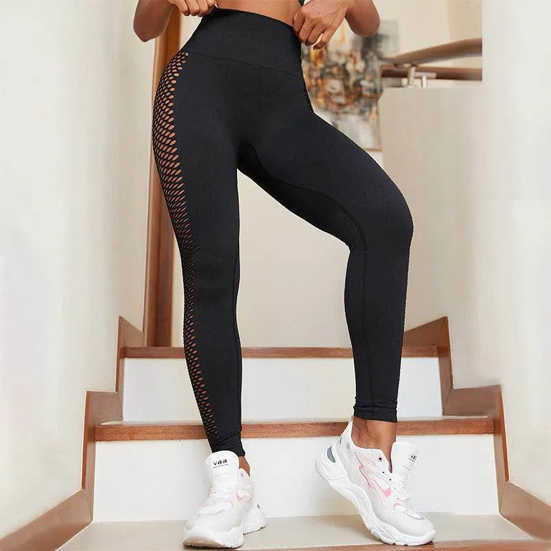 Fitness Yoga Pants Hollow Out Leggings For Women Tummy Control Workout Running - Anam Online