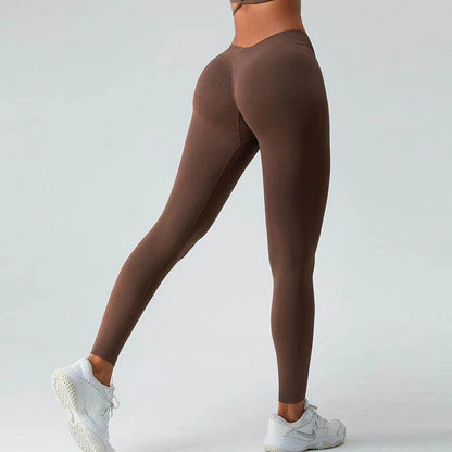 Seamless V Waist Yoga Pants Female High Waist Hip Lift - Anam Online