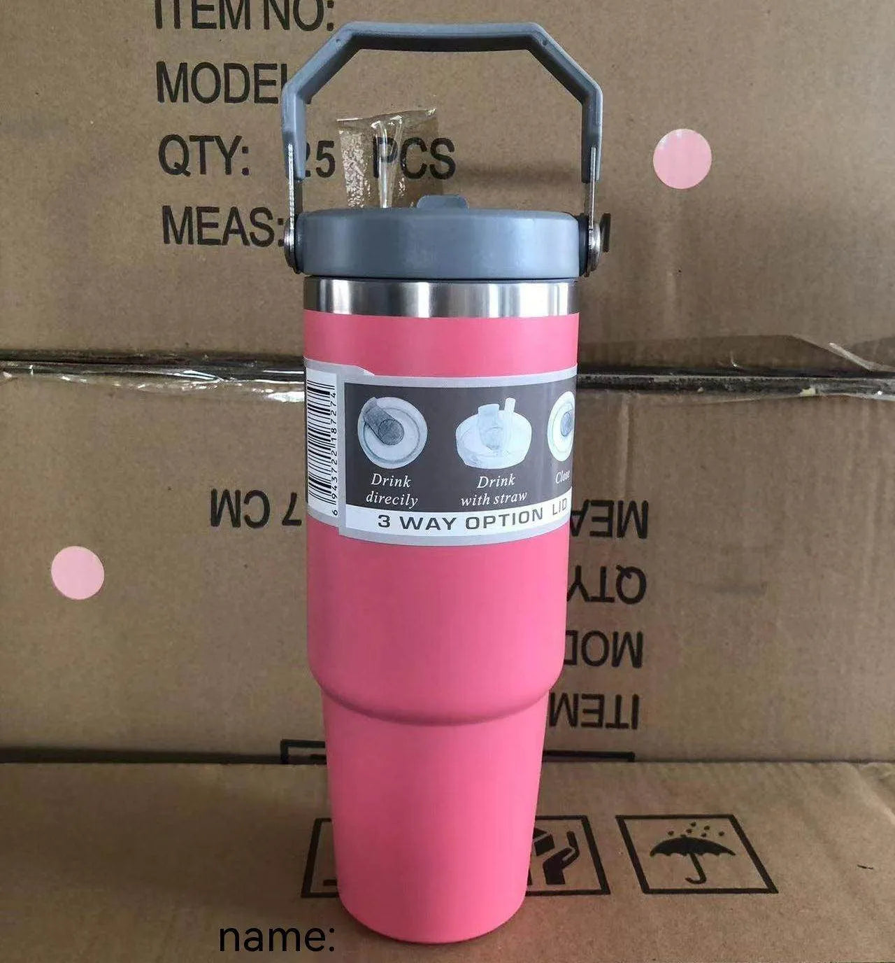 Portable Car Cup Stainless Steel Cup Travel Sports Water Bottle With Handle Cover Coffee Tumbler Cup - Anam Online